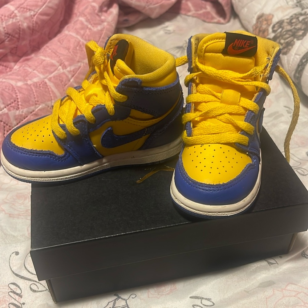 6c blue and yellow Jordan. 1s